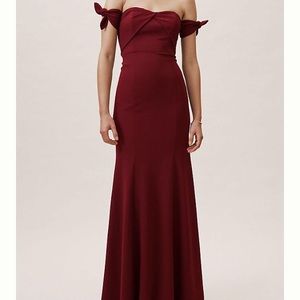 BHLDN x Watters Burgundy Formal Dress